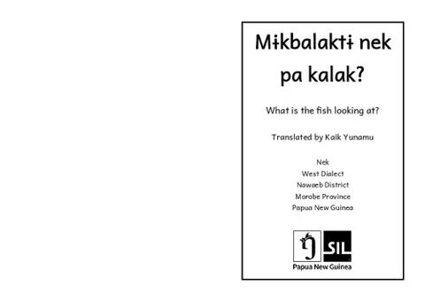 Mɨkbalaktɨ nek pa kalak?